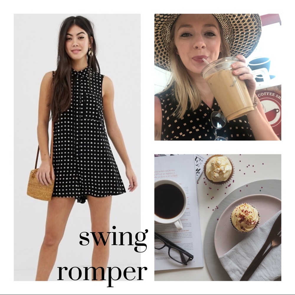 ASOS DESIGN Petite sleeveless shirt swing romper.